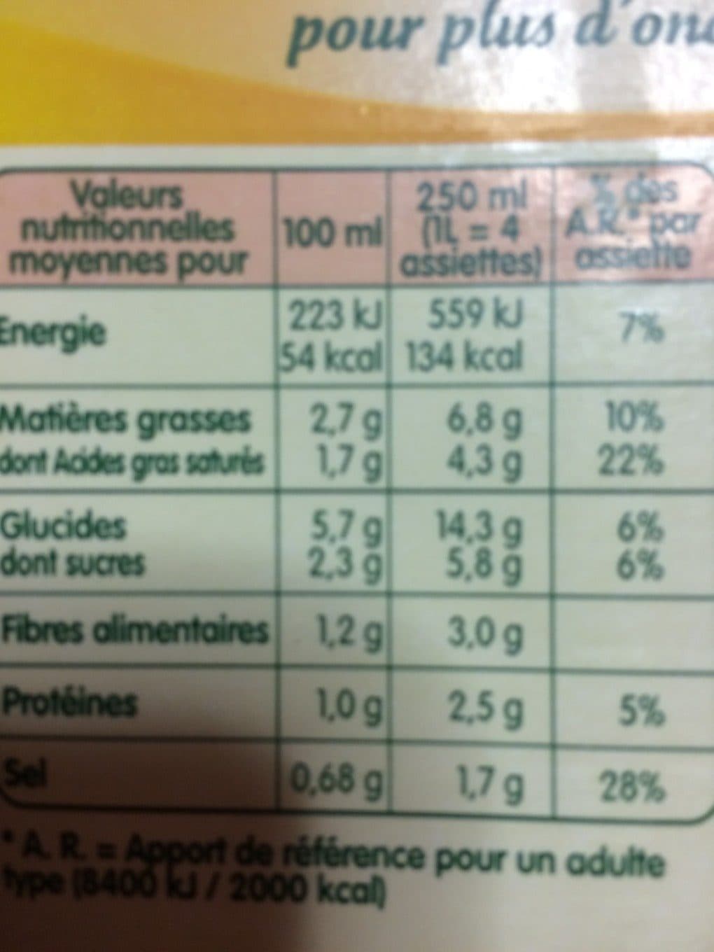Liebig Liebig légumes et kiri packshot