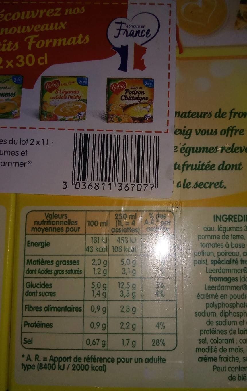 Liebig Légumes et leedammer packshot