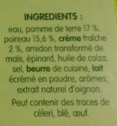 Liebig Velouté de Poireaux Pommes de Terre et pointe de crème packshot