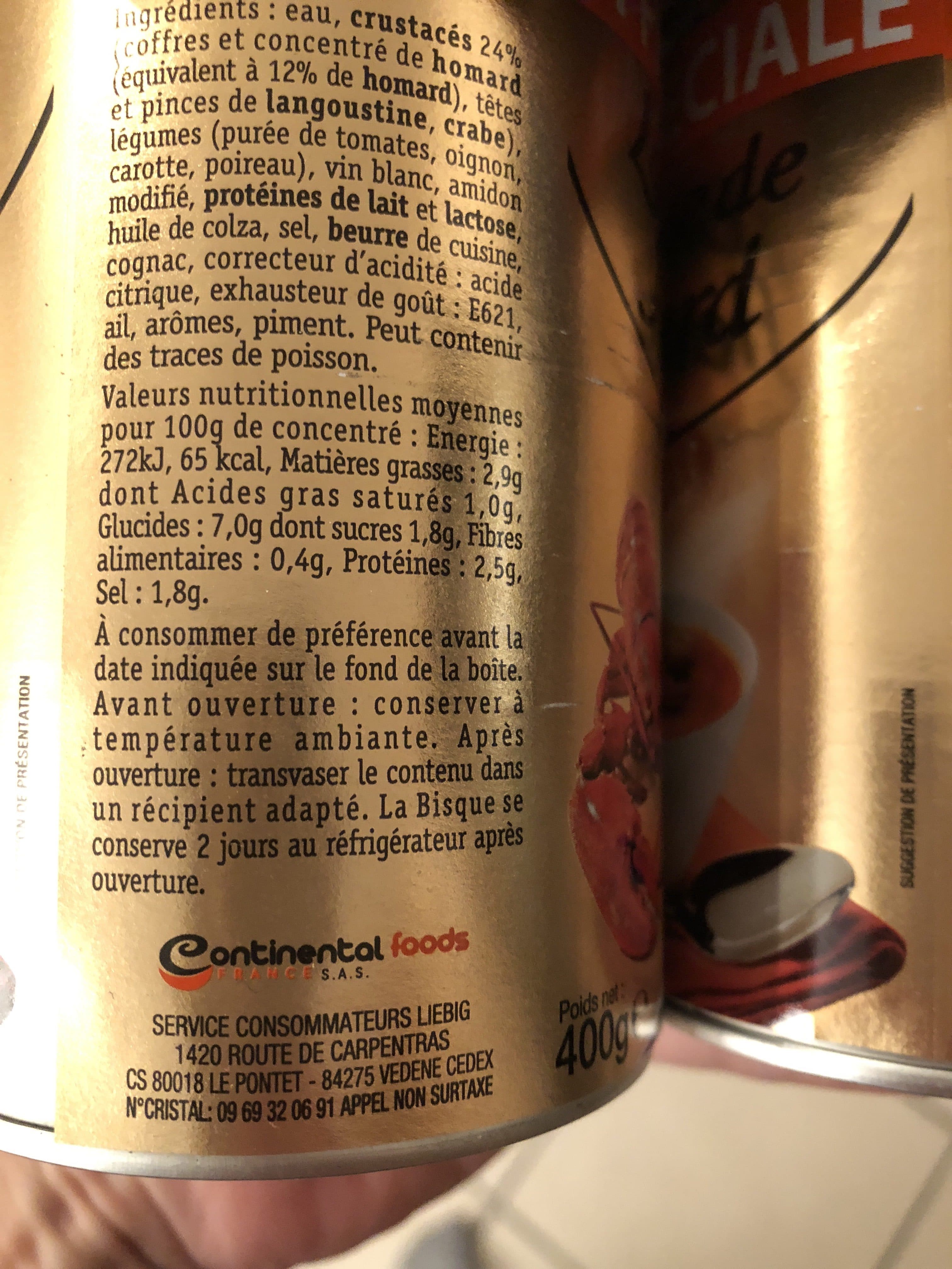 Liebig Bisque de homard packshot