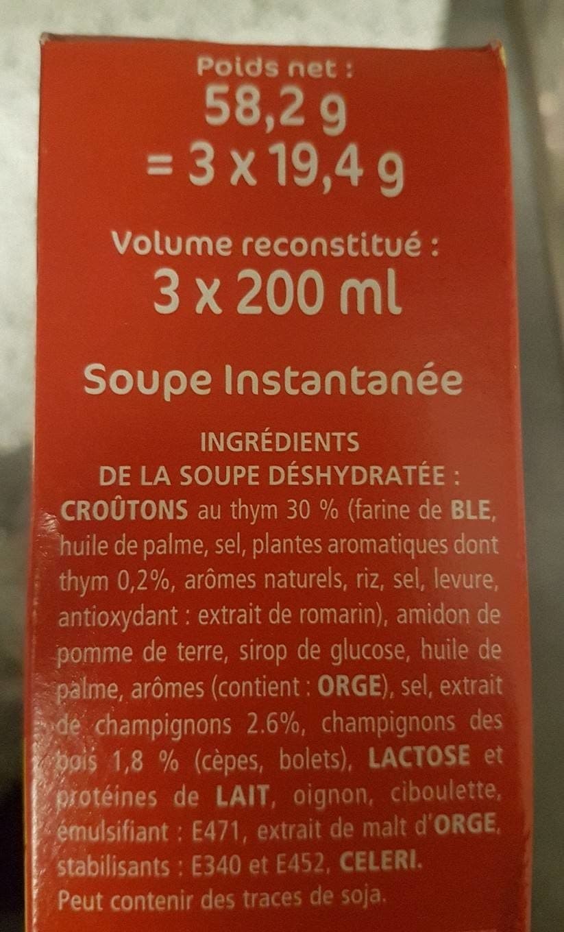 Royco Royco délice forestière et croutons au thym packshot
