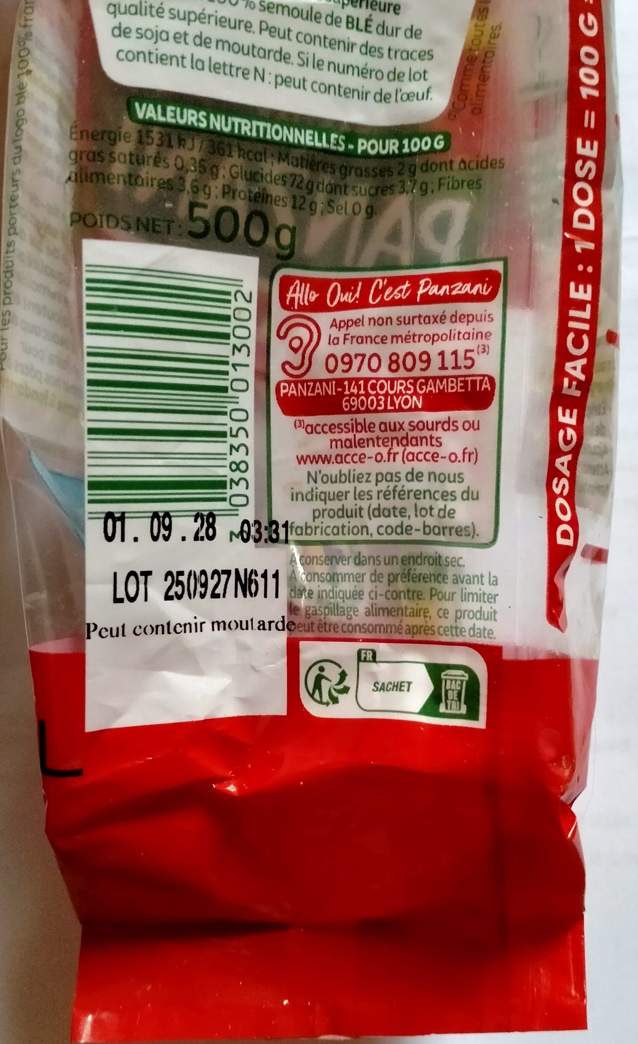 Ebro Foods Panzani coquillette 500g packshot