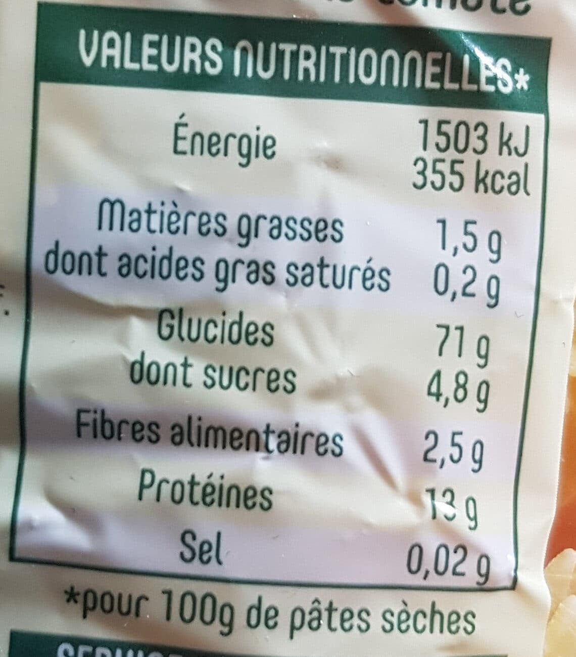 Panzani Farfalle tomates & épinards packshot