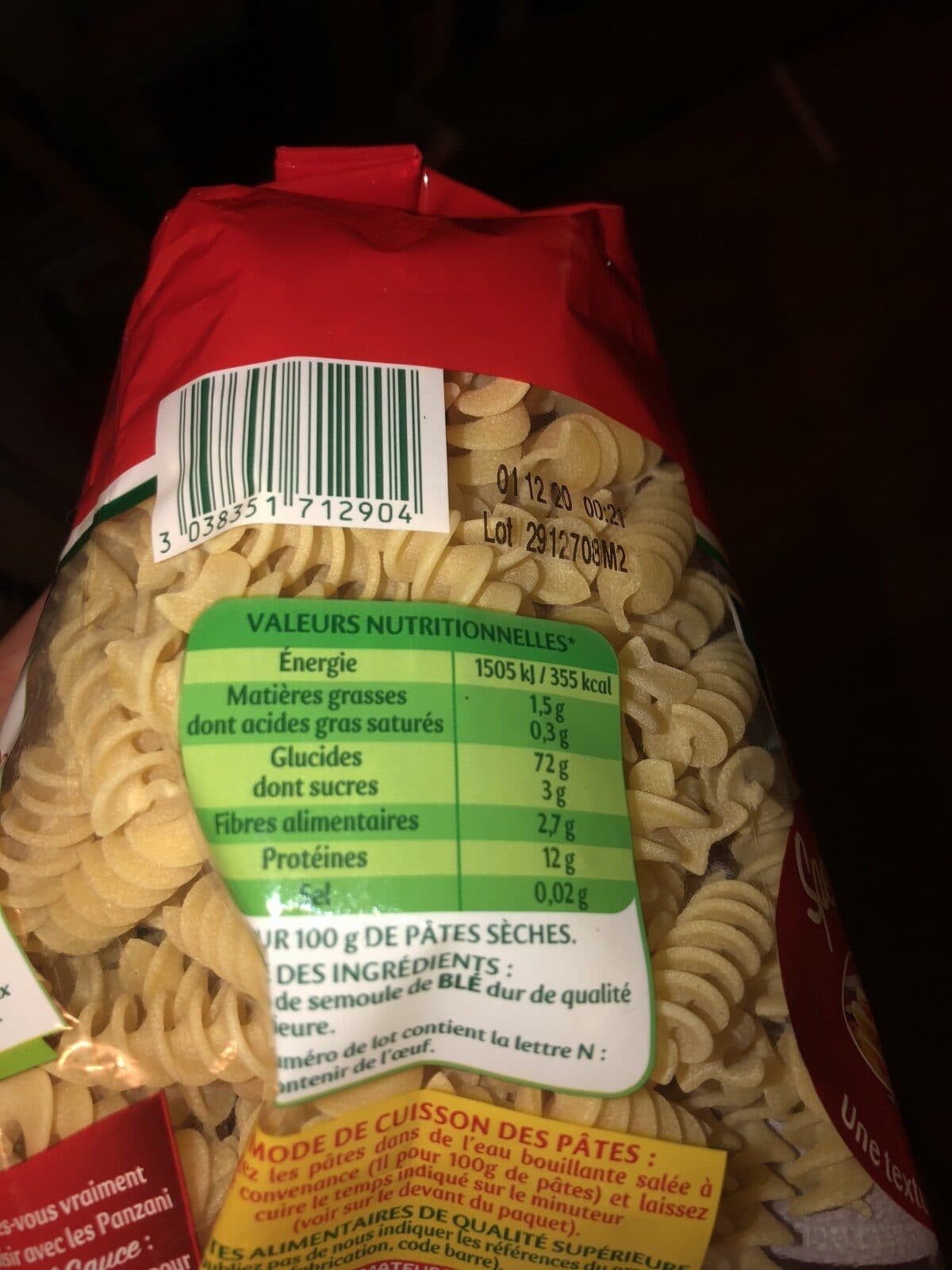 L italie des pates Pates Panzani Fusilli Plaisir A L'ancienne 500G packshot