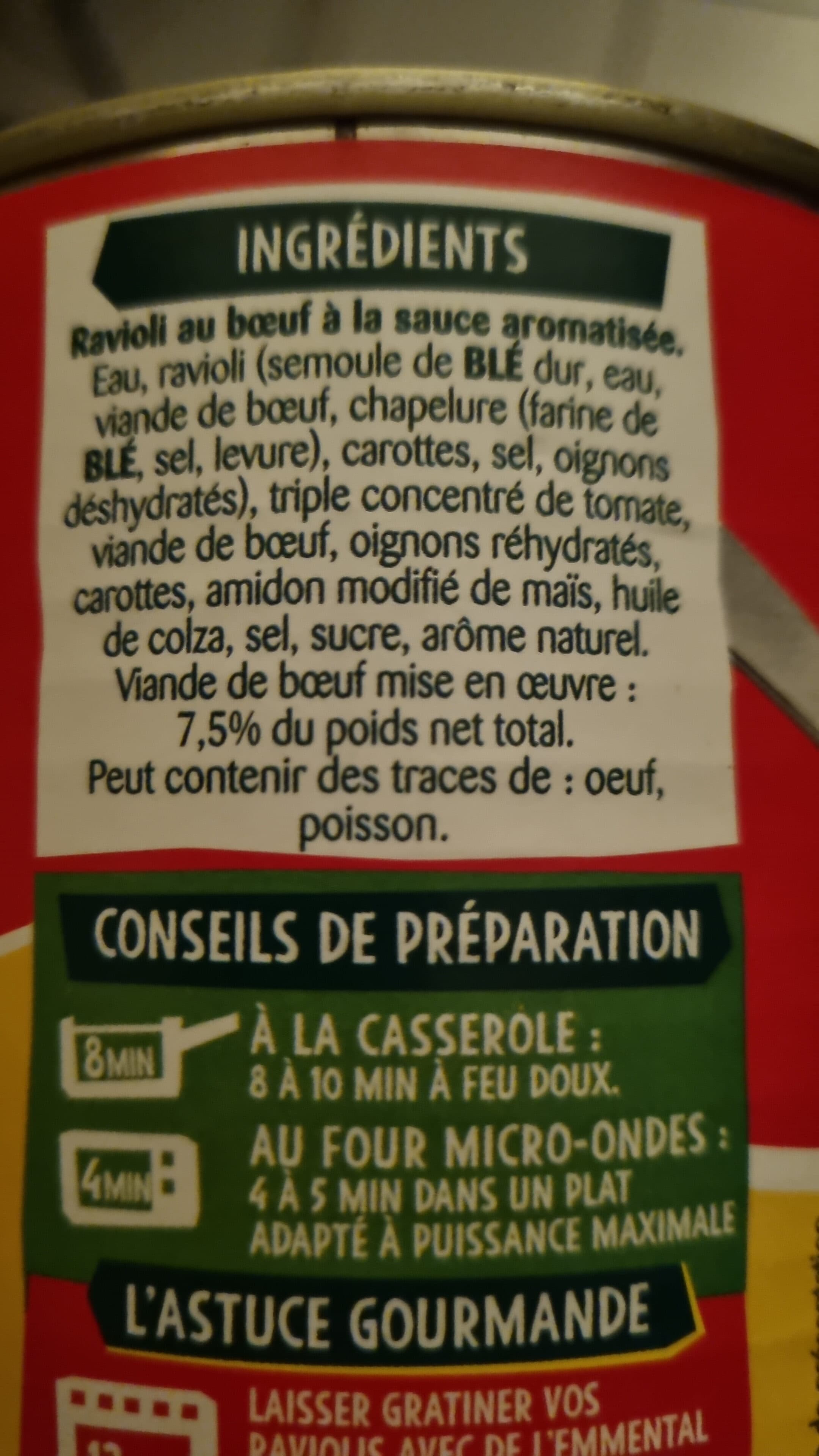 Panzani Le Ravioli pur boeuf packshot