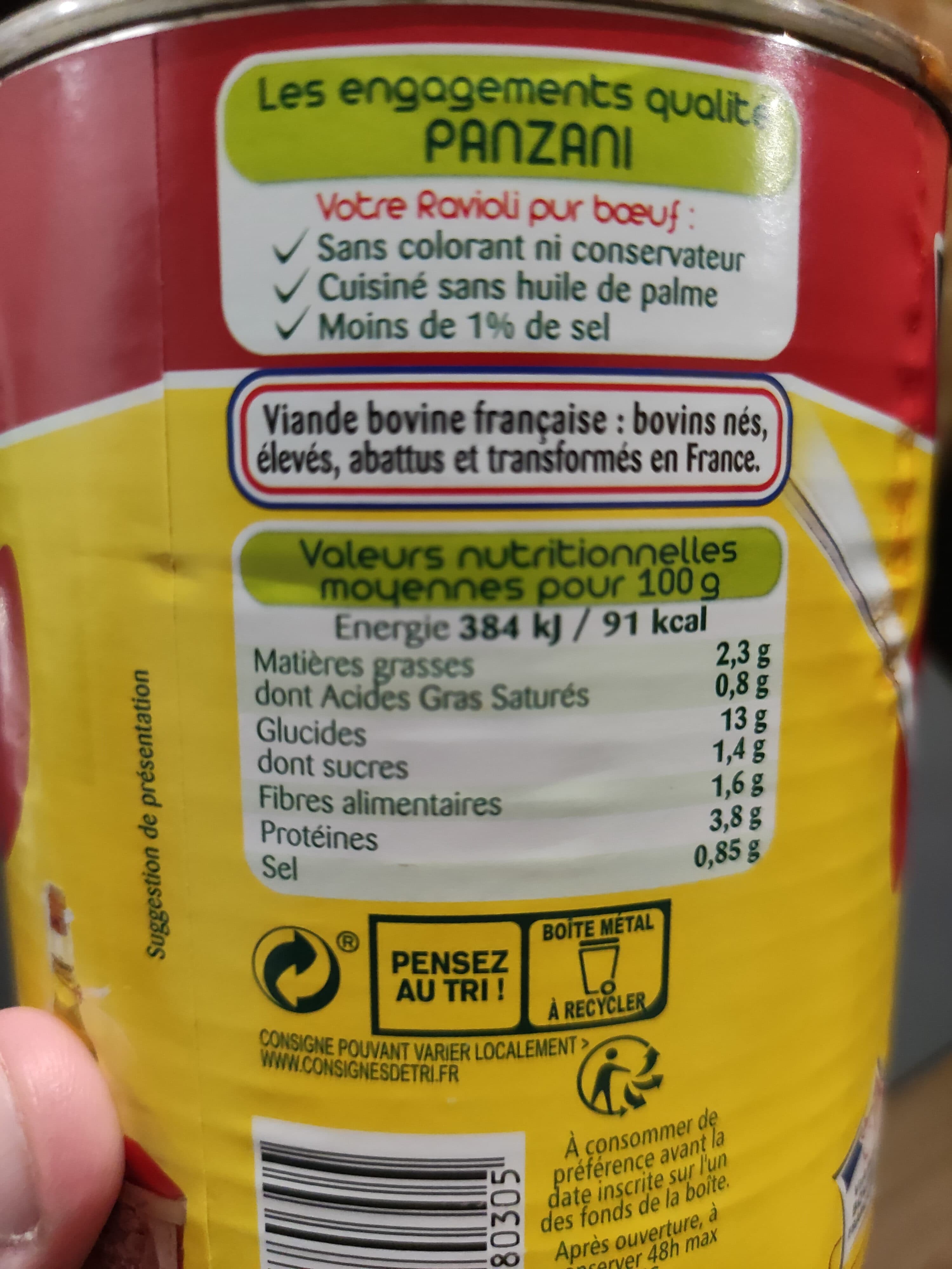 Panzani Le Ravioli pur boeuf packshot