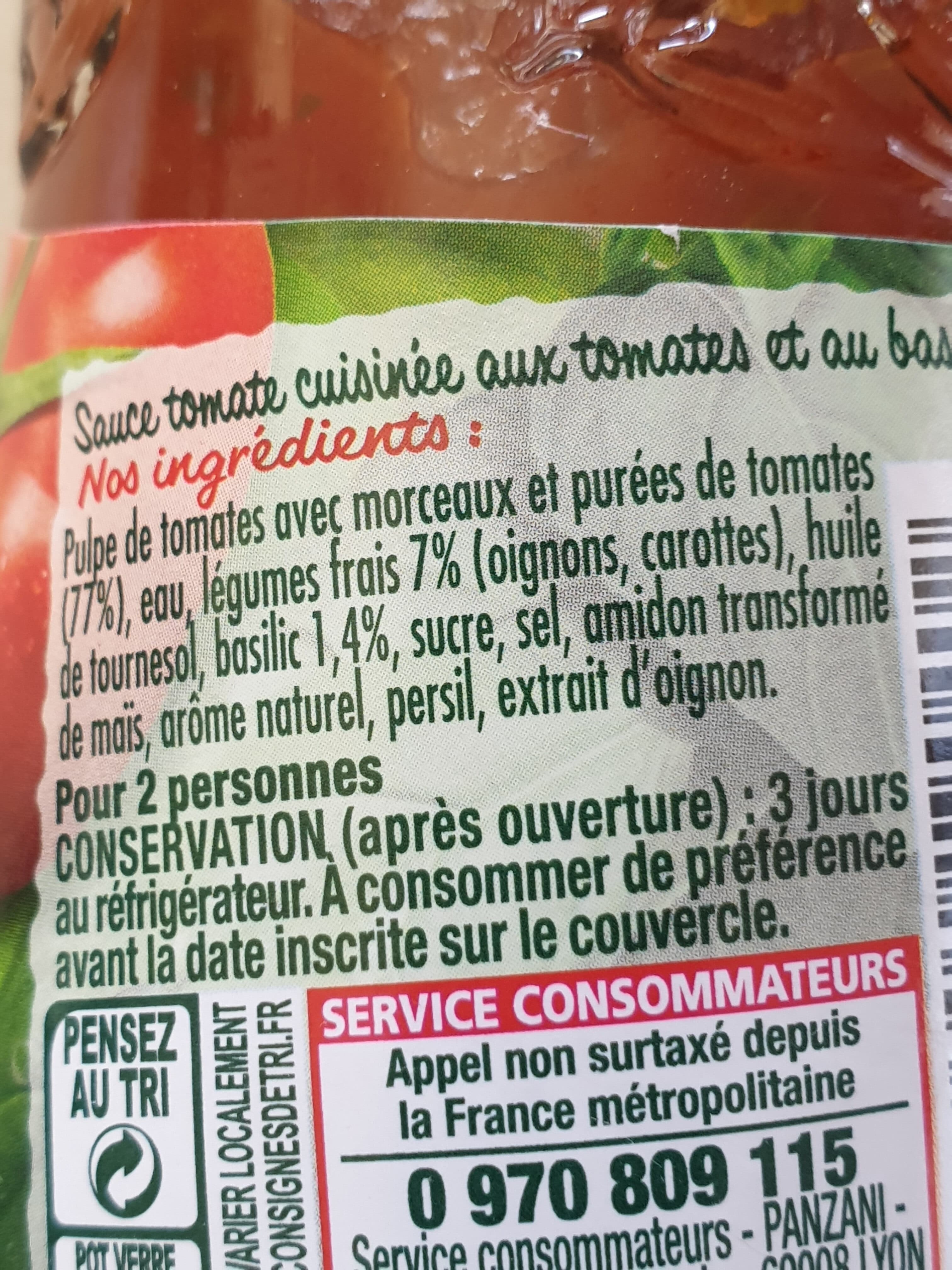 Panzani Sauce tomates & basilic packshot