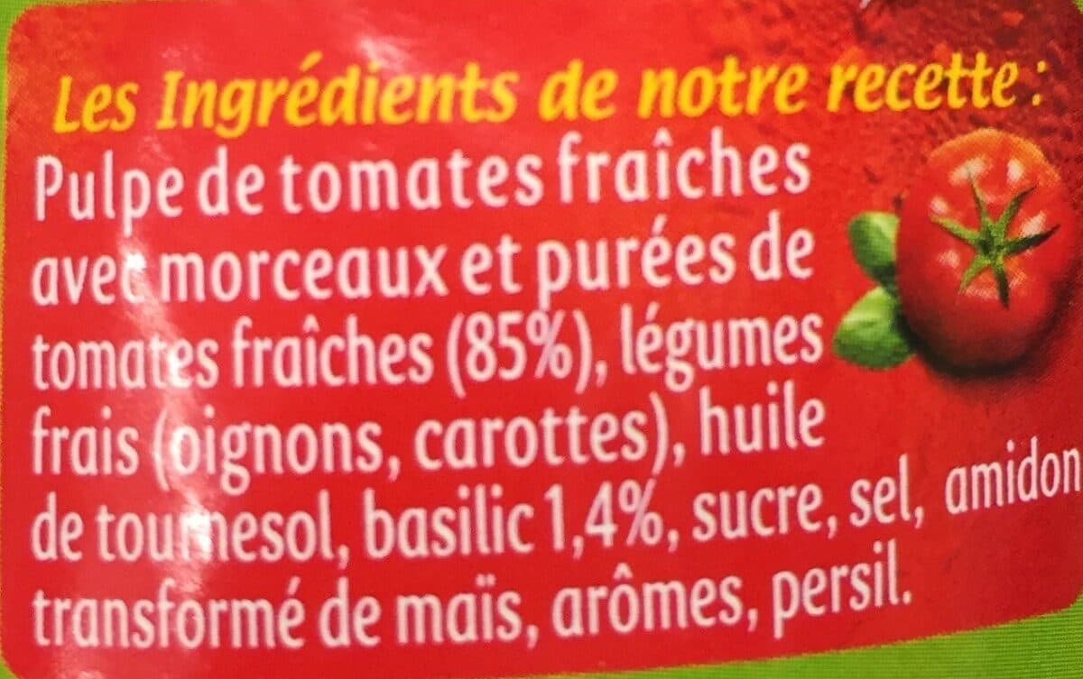 Panzani Sauce tomate basilic packshot
