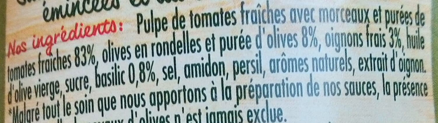 Panzani Sauce Tomates Olives & Basilic packshot