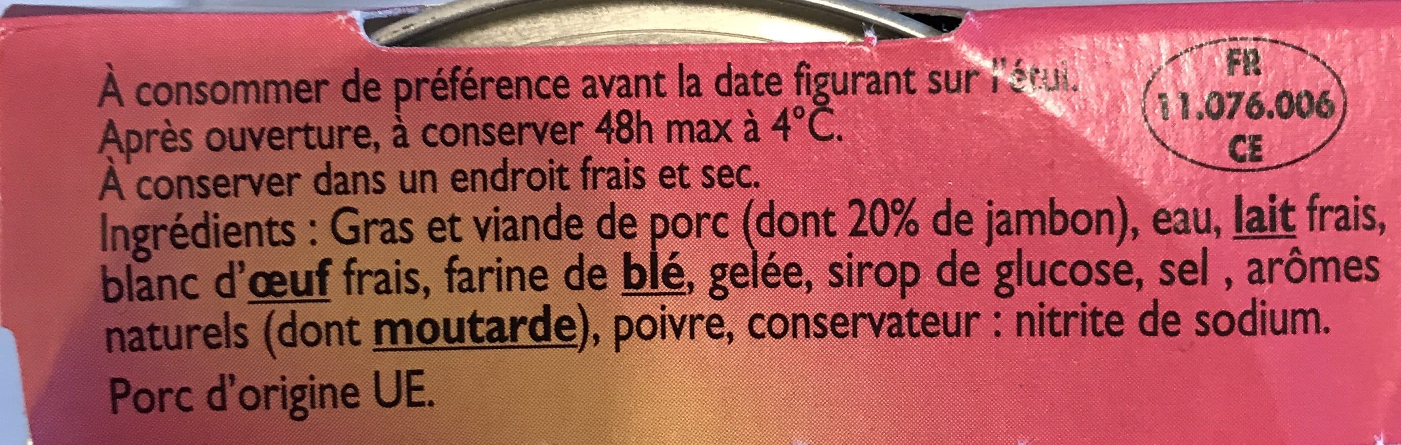 William Saurin Pâté de jambon packshot