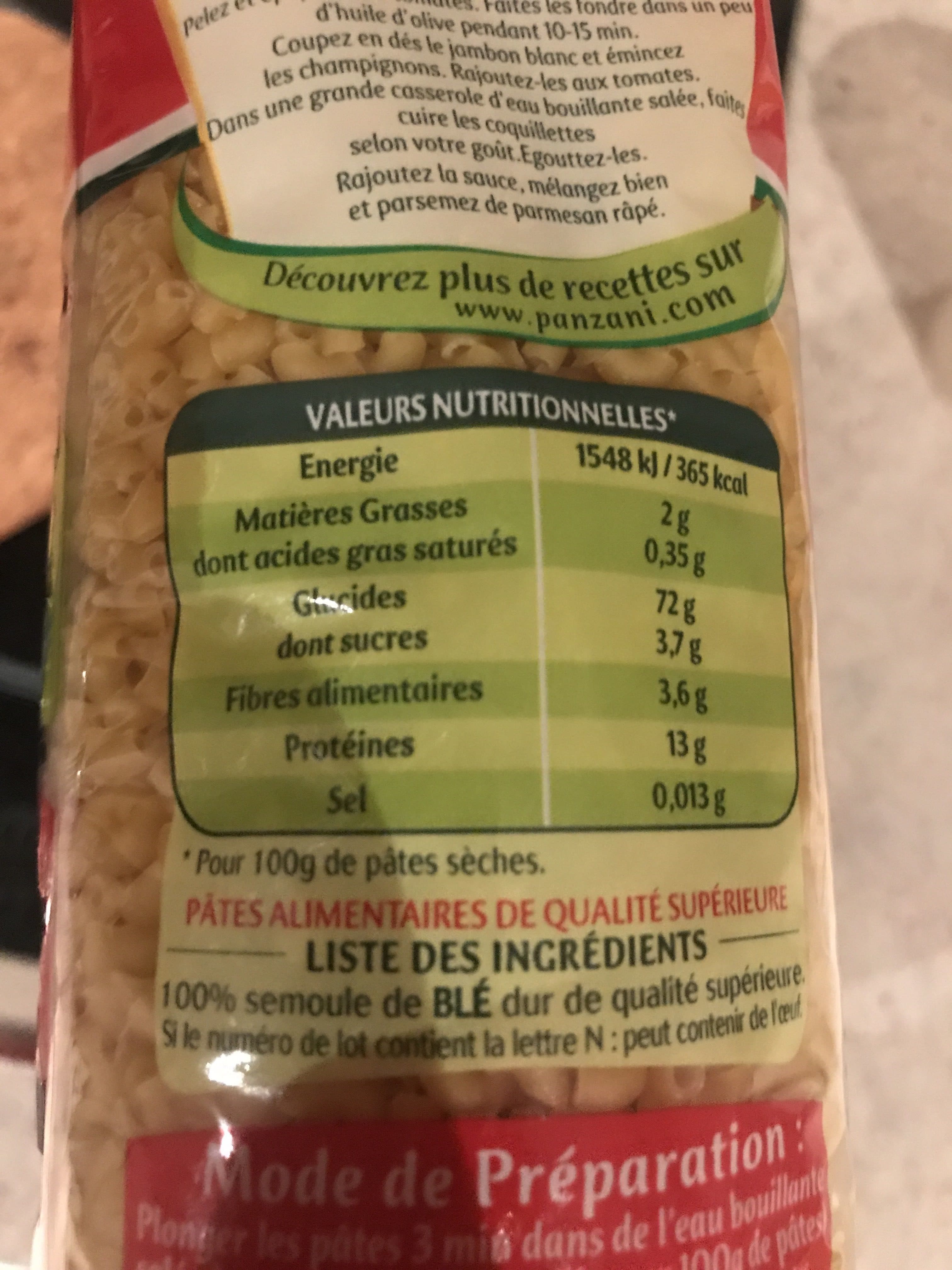 Panzani Coquillettes 3 minutes 500gx2 packshot