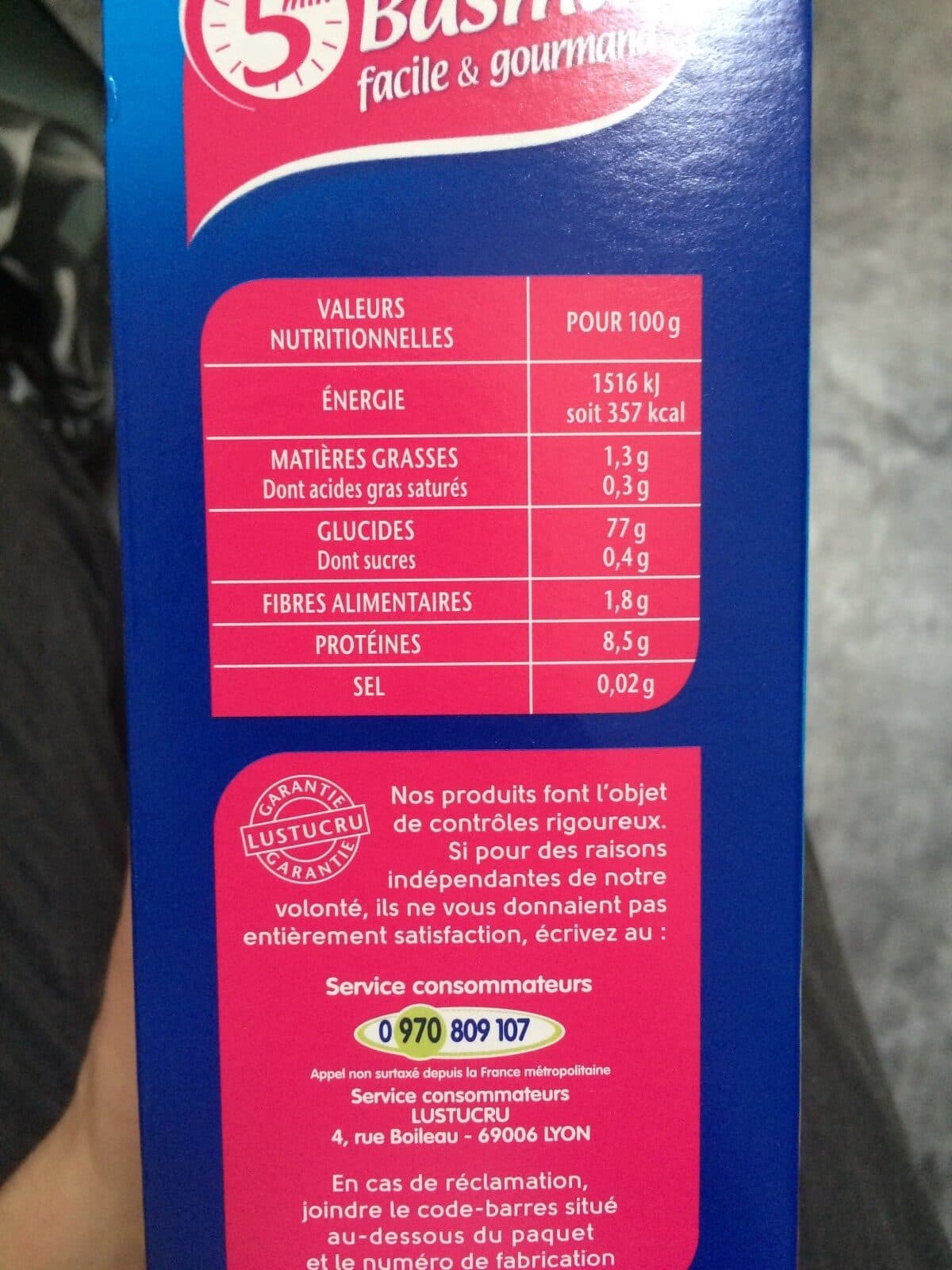 Lustucru Lustucru riz basmati 5 min sachets 450g (5x90g) packshot