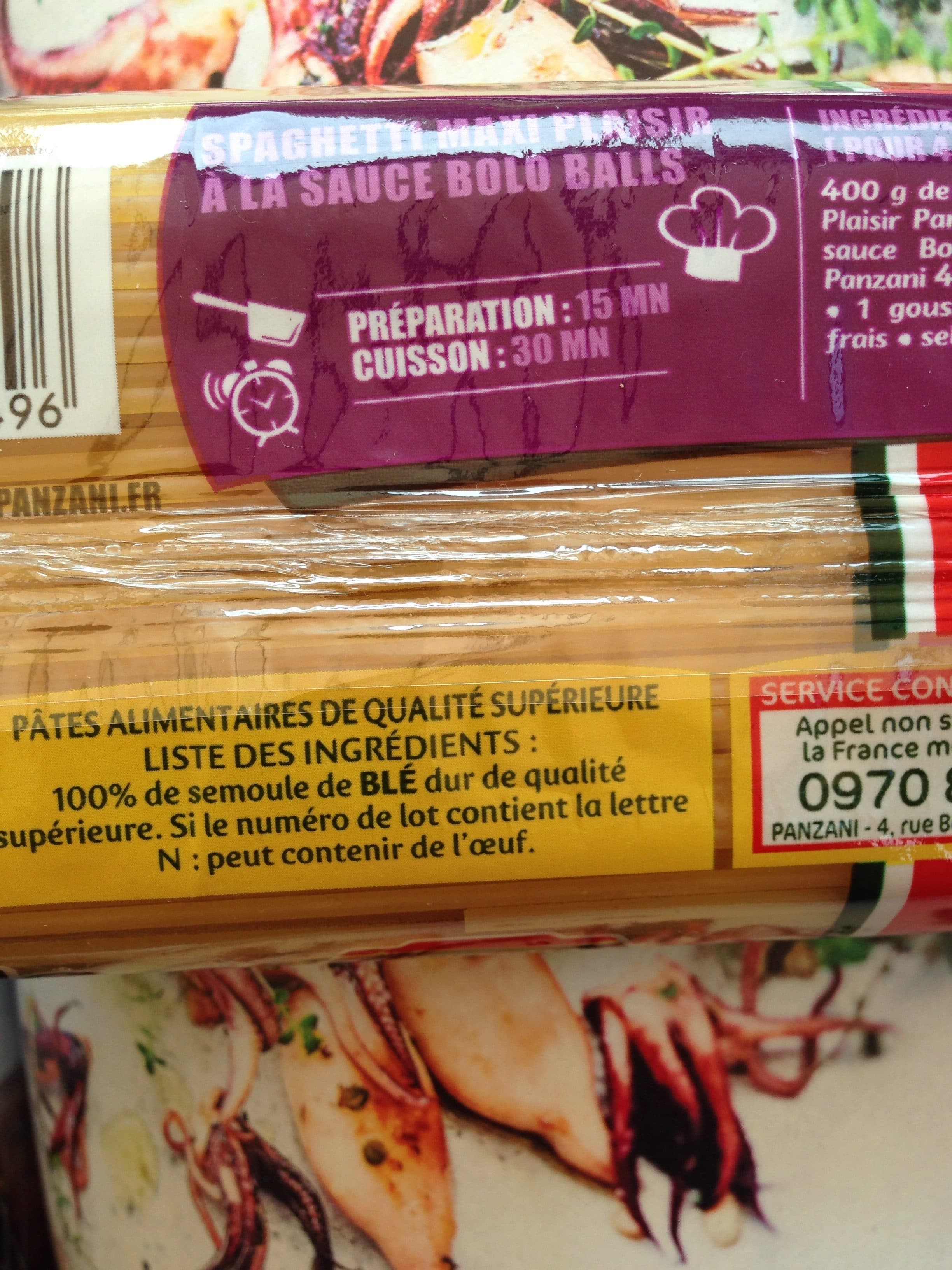 Panzani Les Maxi Plaisir Spaghetti le paquet de 500 g packshot