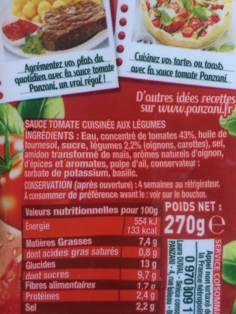 Panzani Sauce tomate cuisinée aux légumes packshot
