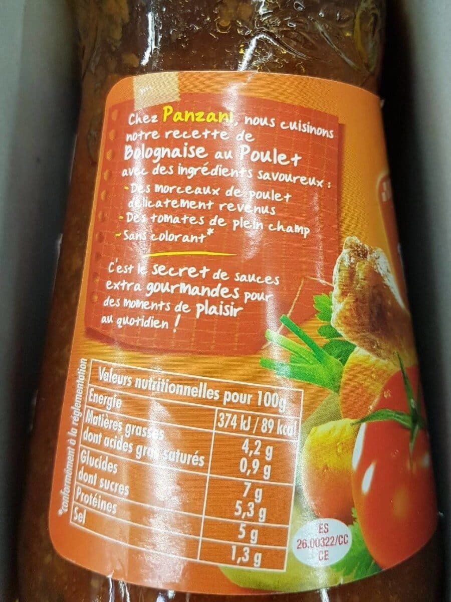 Panzani Bolognaise au poulet packshot