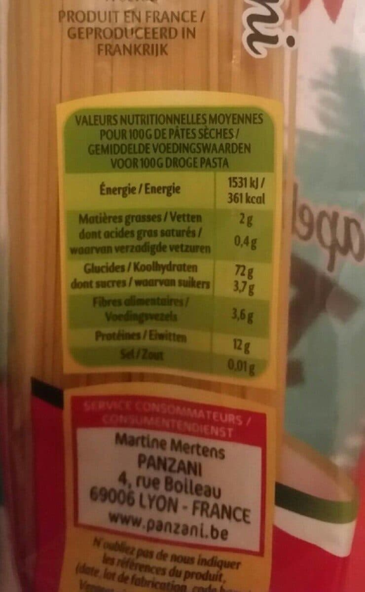 Panzani Capellini Zero Pesticides packshot