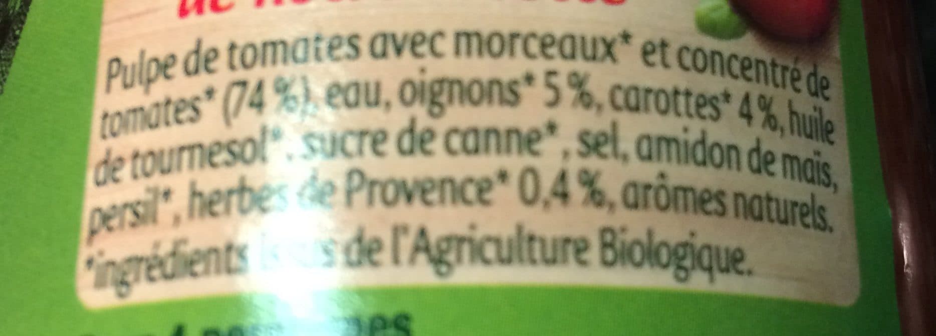 Panzani Panzani - spf - sauce provençale bio 400g packshot