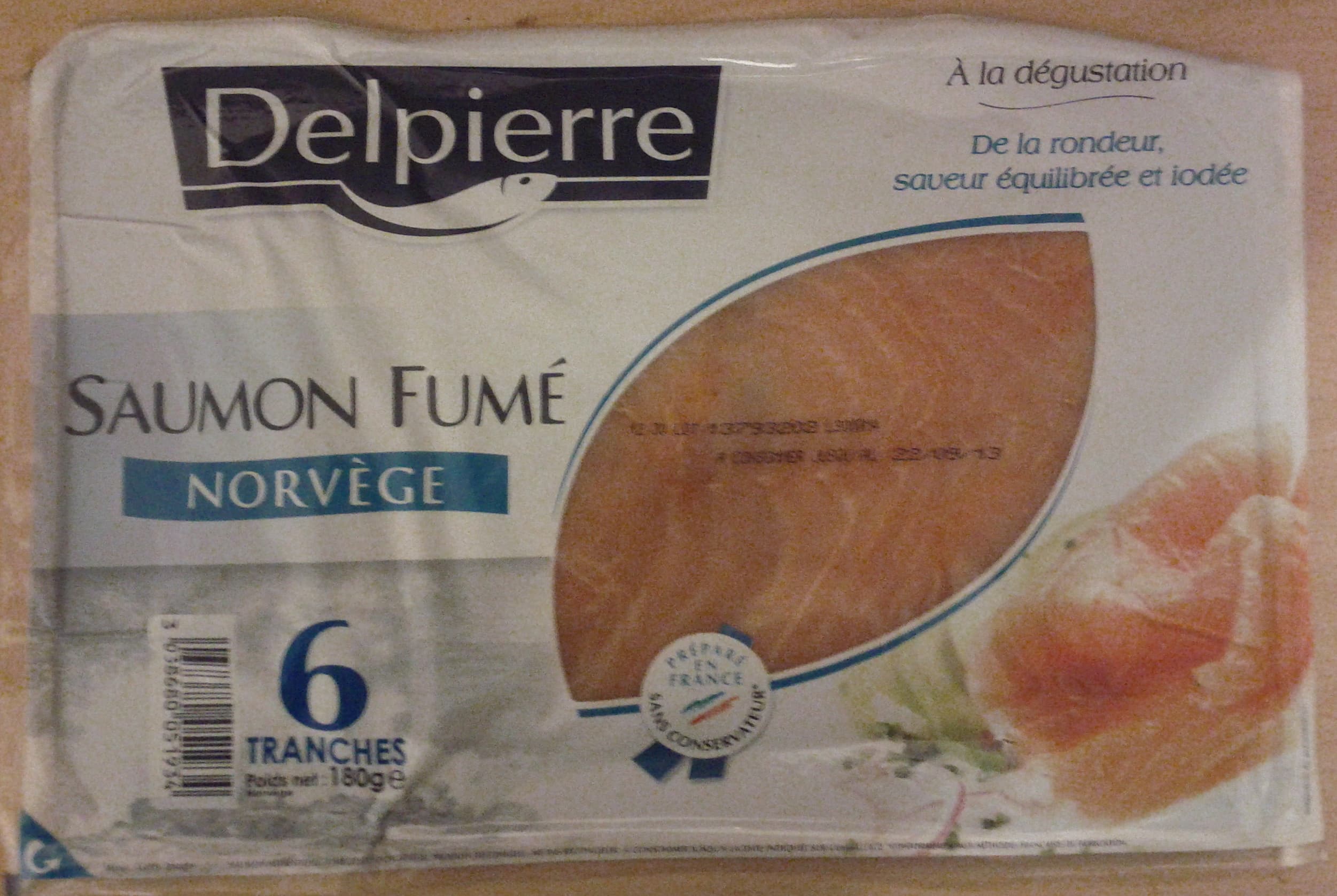 Delpierre Saumon Fumé Norvège, 6 tranches packshot
