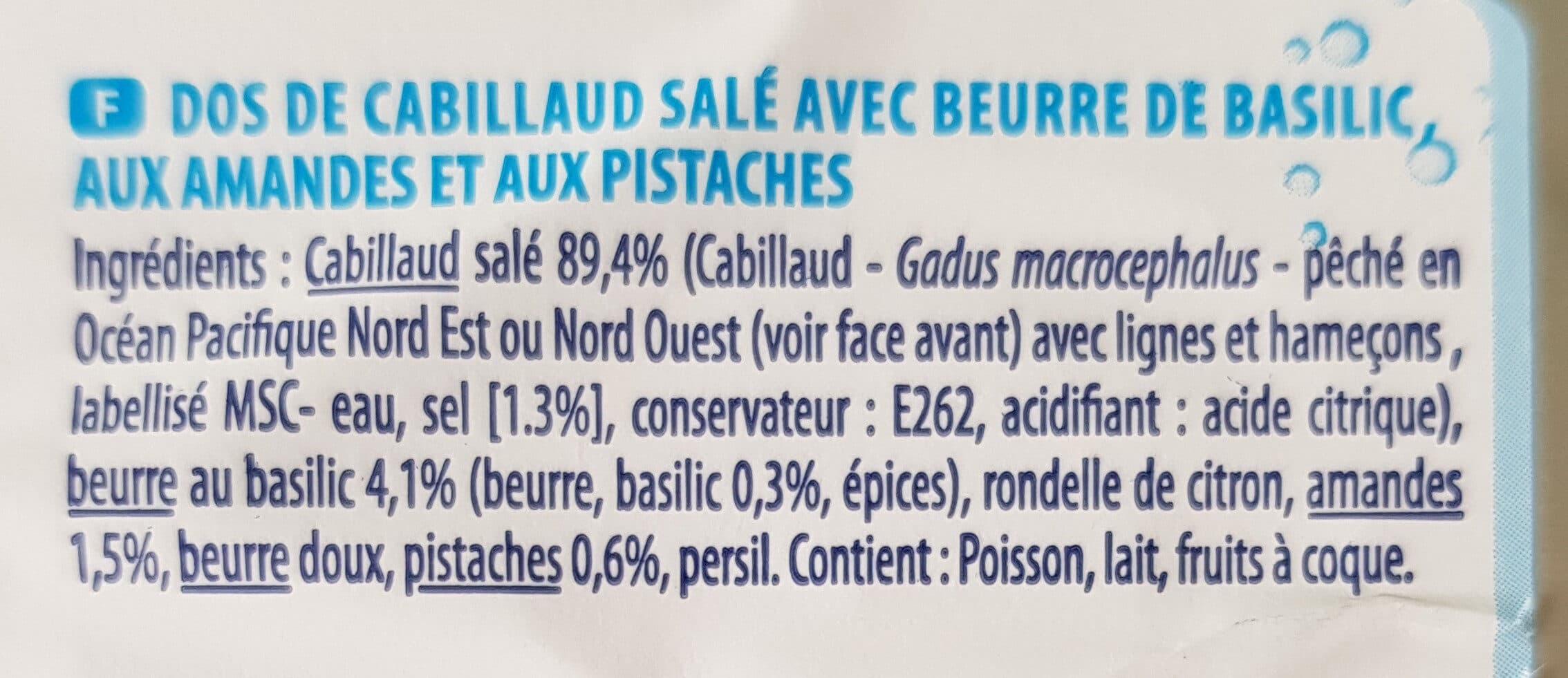 Delpierre Dos de Cabillaud Amandes et Pistaches packshot