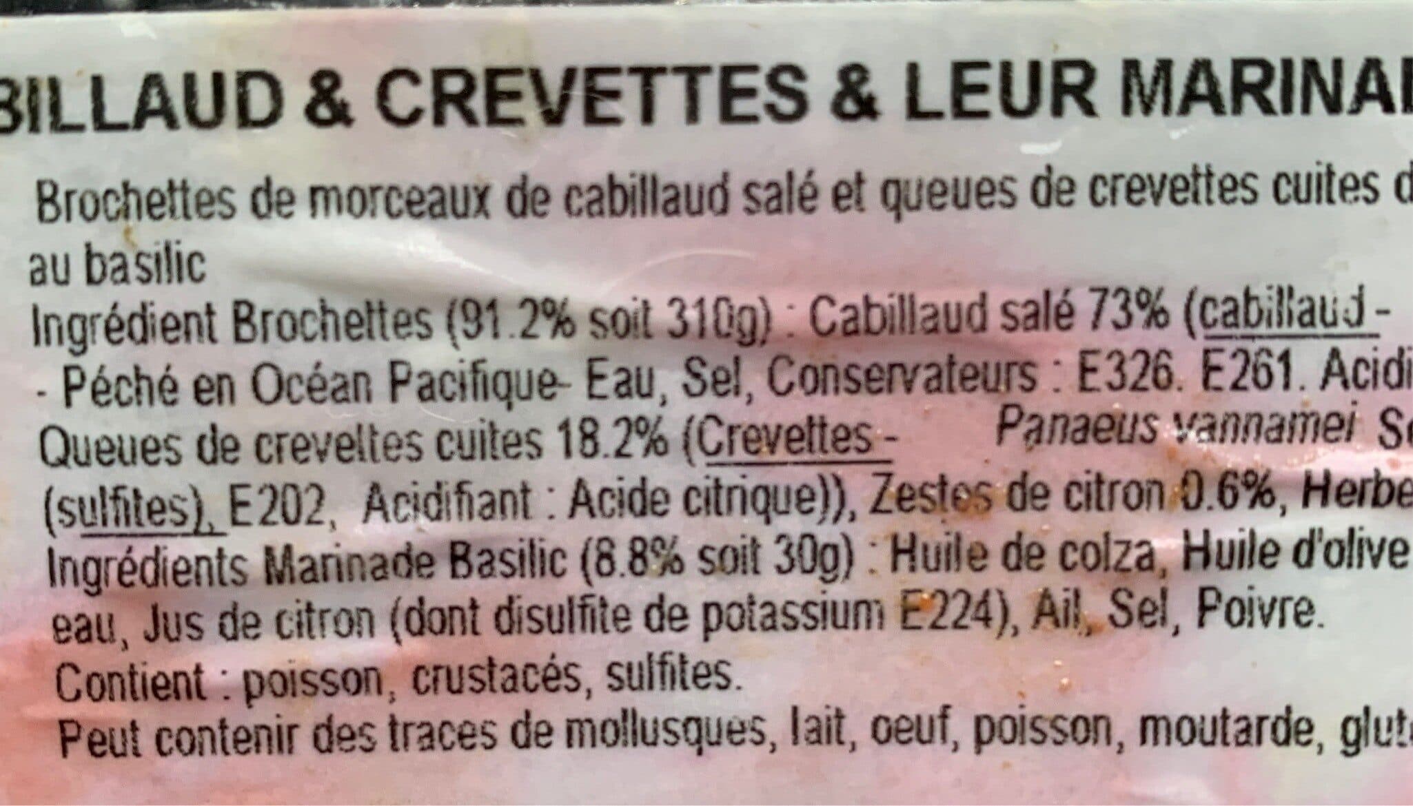 Delpierre Brochettes cabillaud et queues crevettes marinade basilic packshot