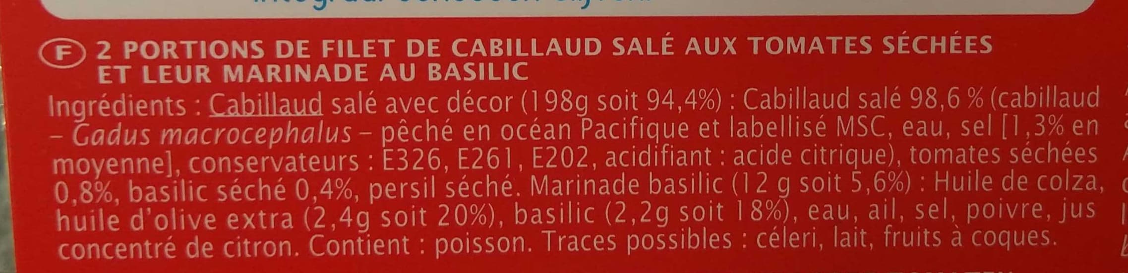 Delpierre Cabillaud Tomate & Basilic packshot