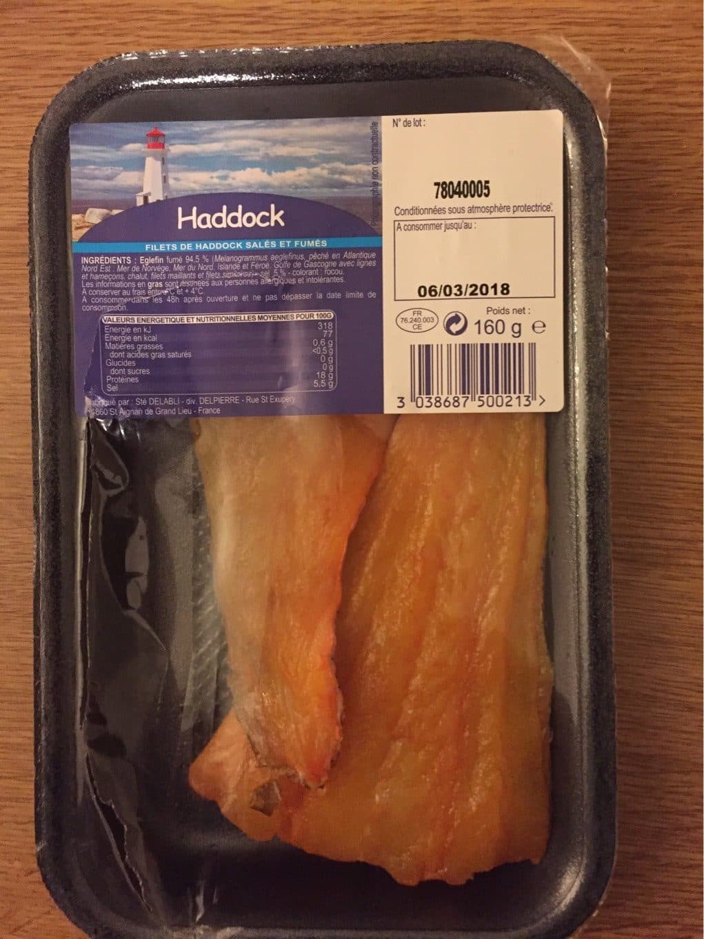 Delabli Filets de Haddock salés et fumés packshot