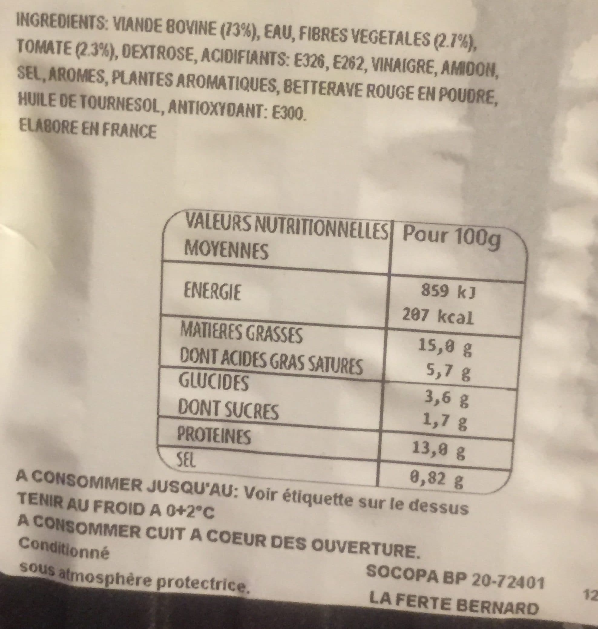Socopa Viande hachee bolognaise packshot