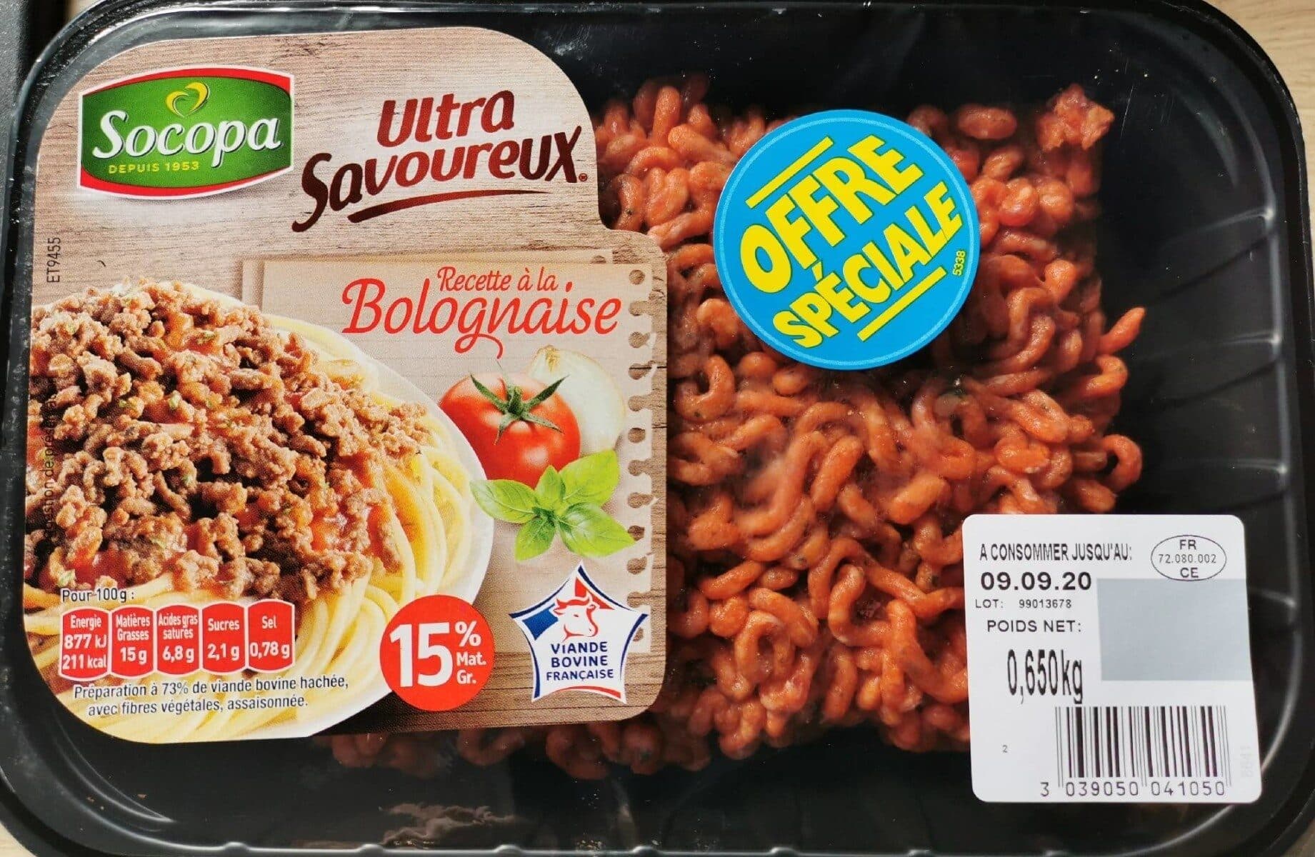 Socopa Viande hachee bolognaise packshot