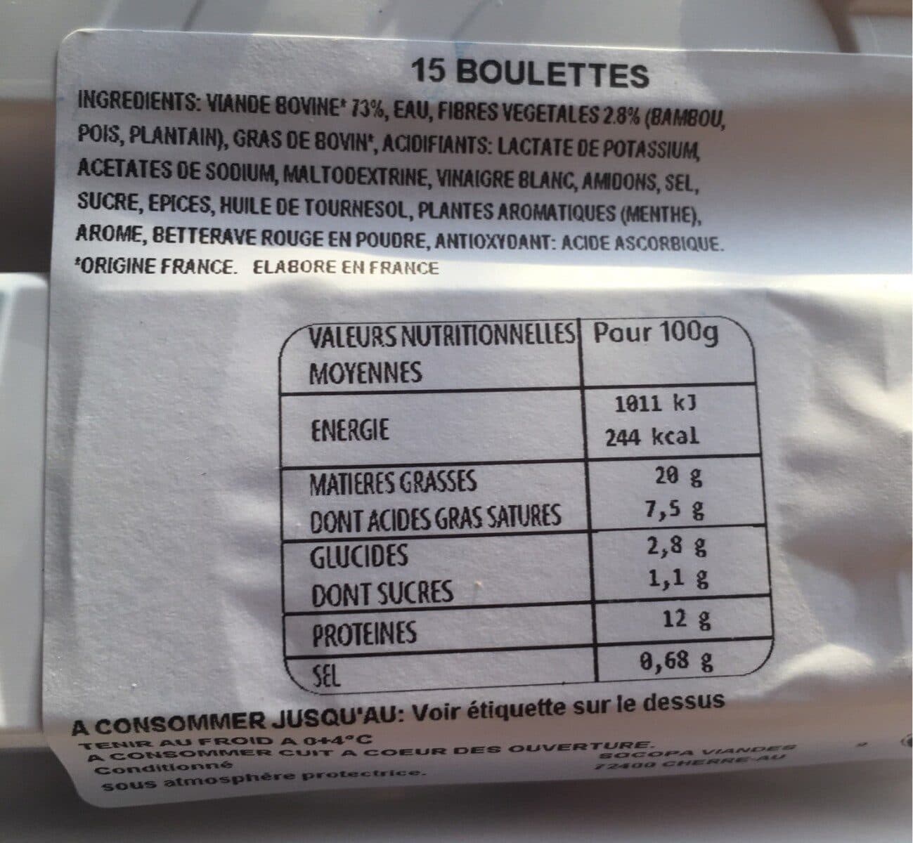 Dabia 375G Boulette Kefta Au Boeuf Valtero packshot