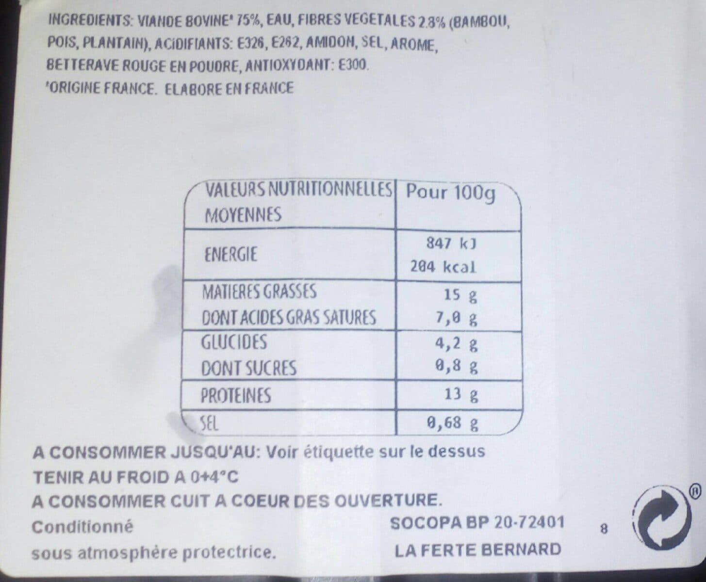 Open Food Facts Haches L'ultra Tendre de Boeuf packshot