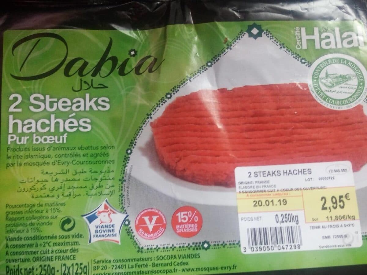 Dabia 2 steaks hachés pur boeuf packshot