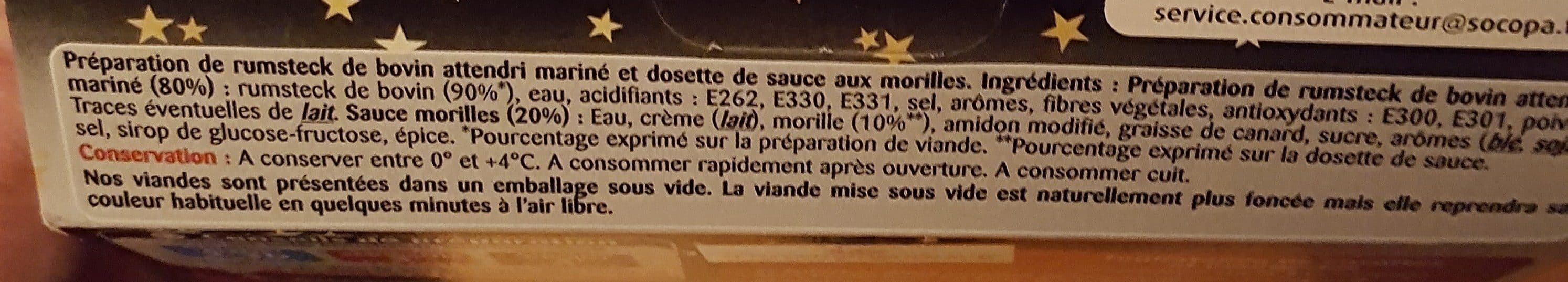 Socopa Pavé De Boeuf Marinés Sauce Aux Morilles packshot