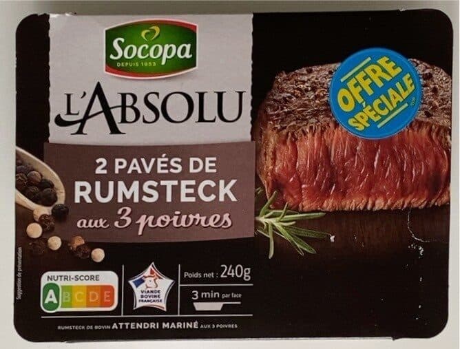 Socopa L'Absolu Pavés de Rumsteck aux 3 poivres packshot
