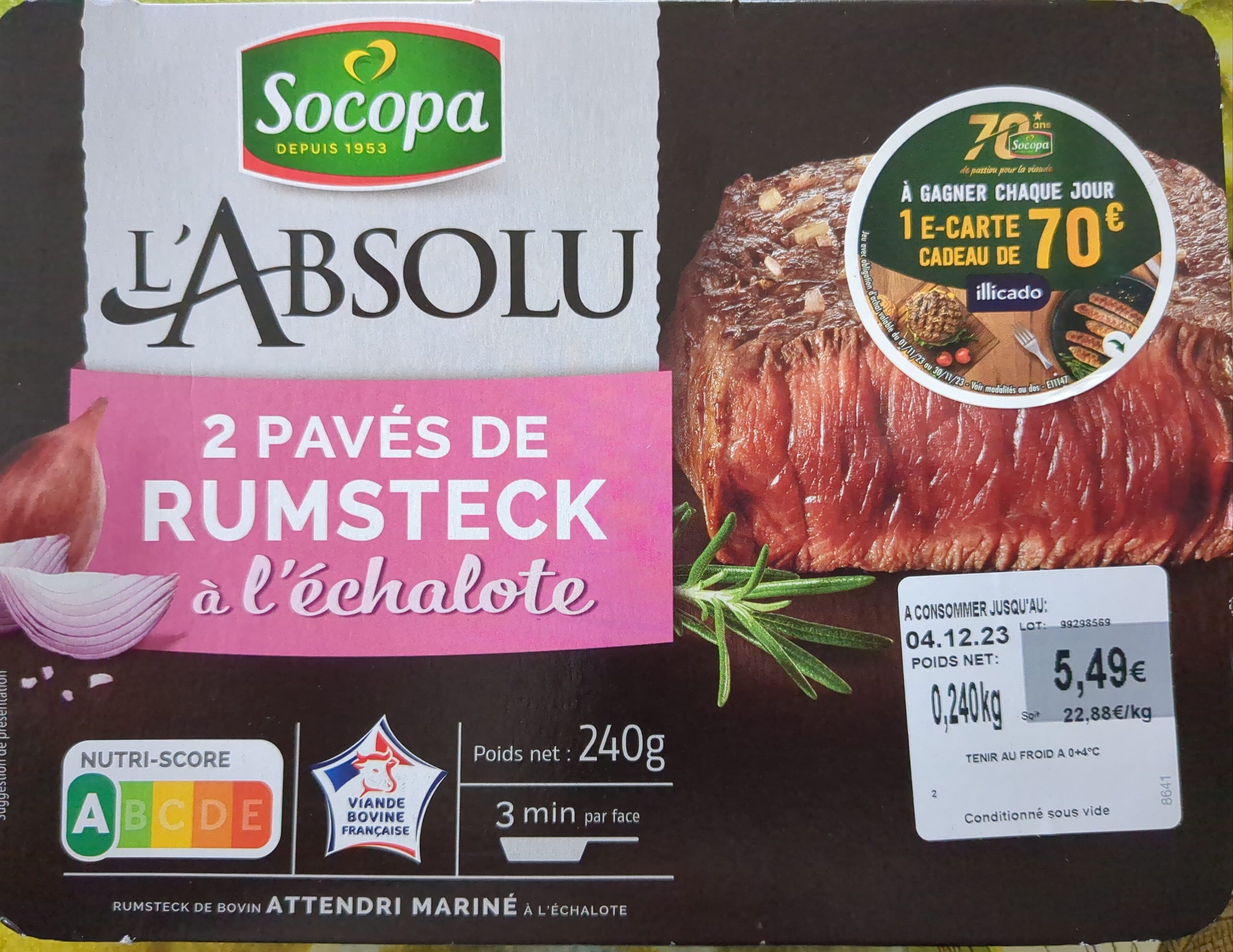 Socopa L'Absolu Pavés de Rumsteck à l'Echalote packshot