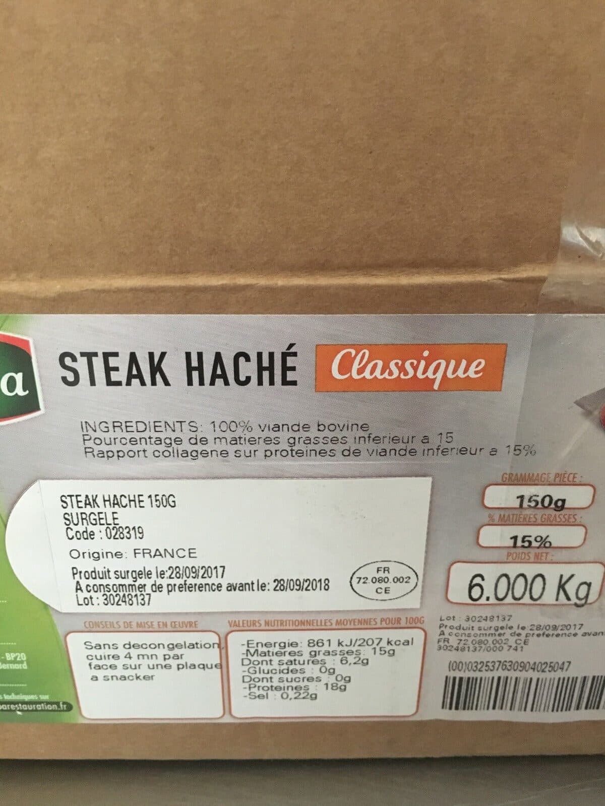 Open Food Facts Steak hache packshot