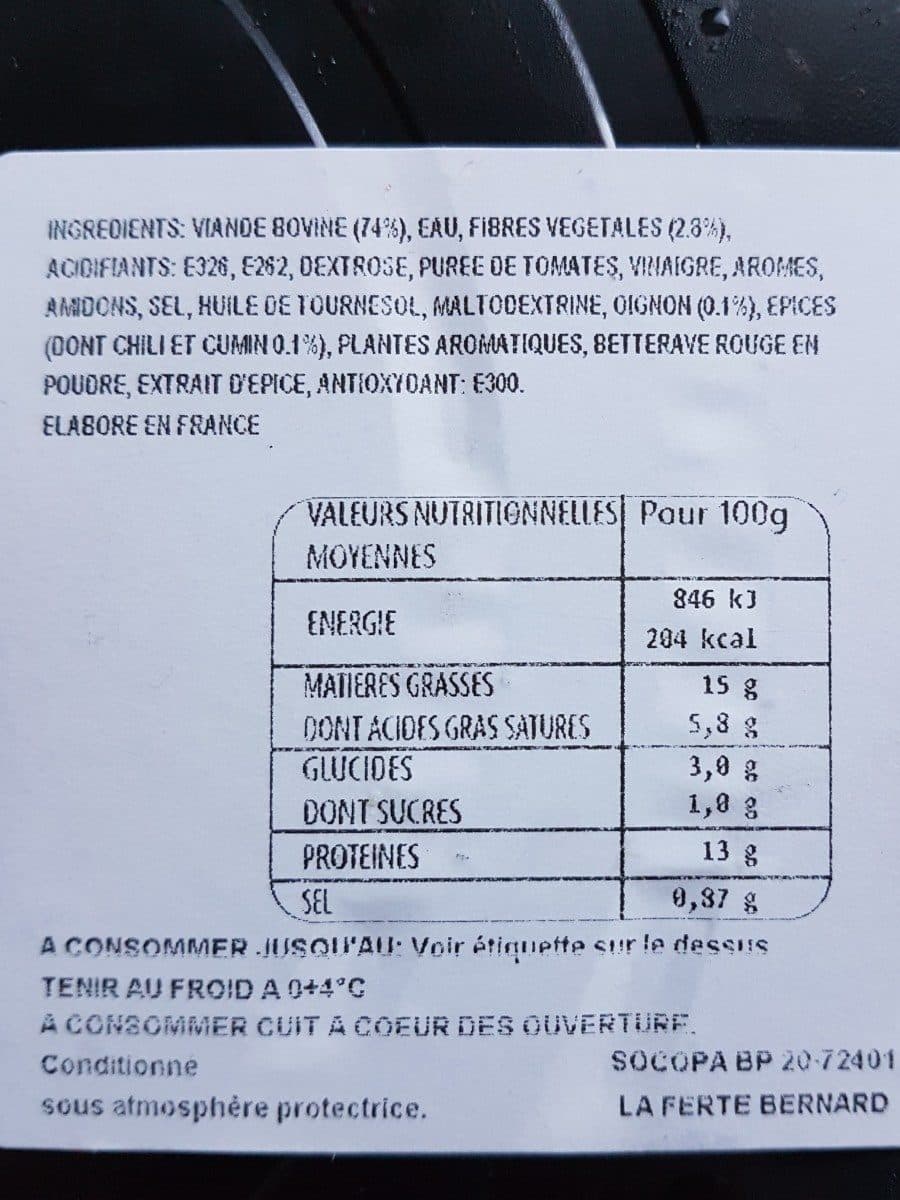 Socopa l'ultra savoureux tex mex 15% vrac packshot