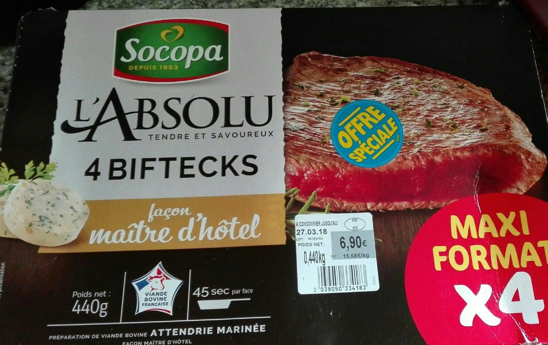 Socopa Biftecks packshot