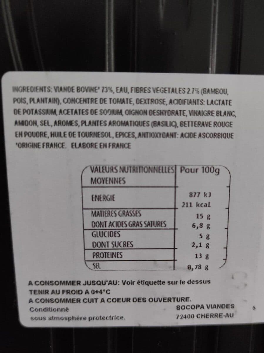Socopa Viande hachée bolognaise 15% MG Socopa packshot