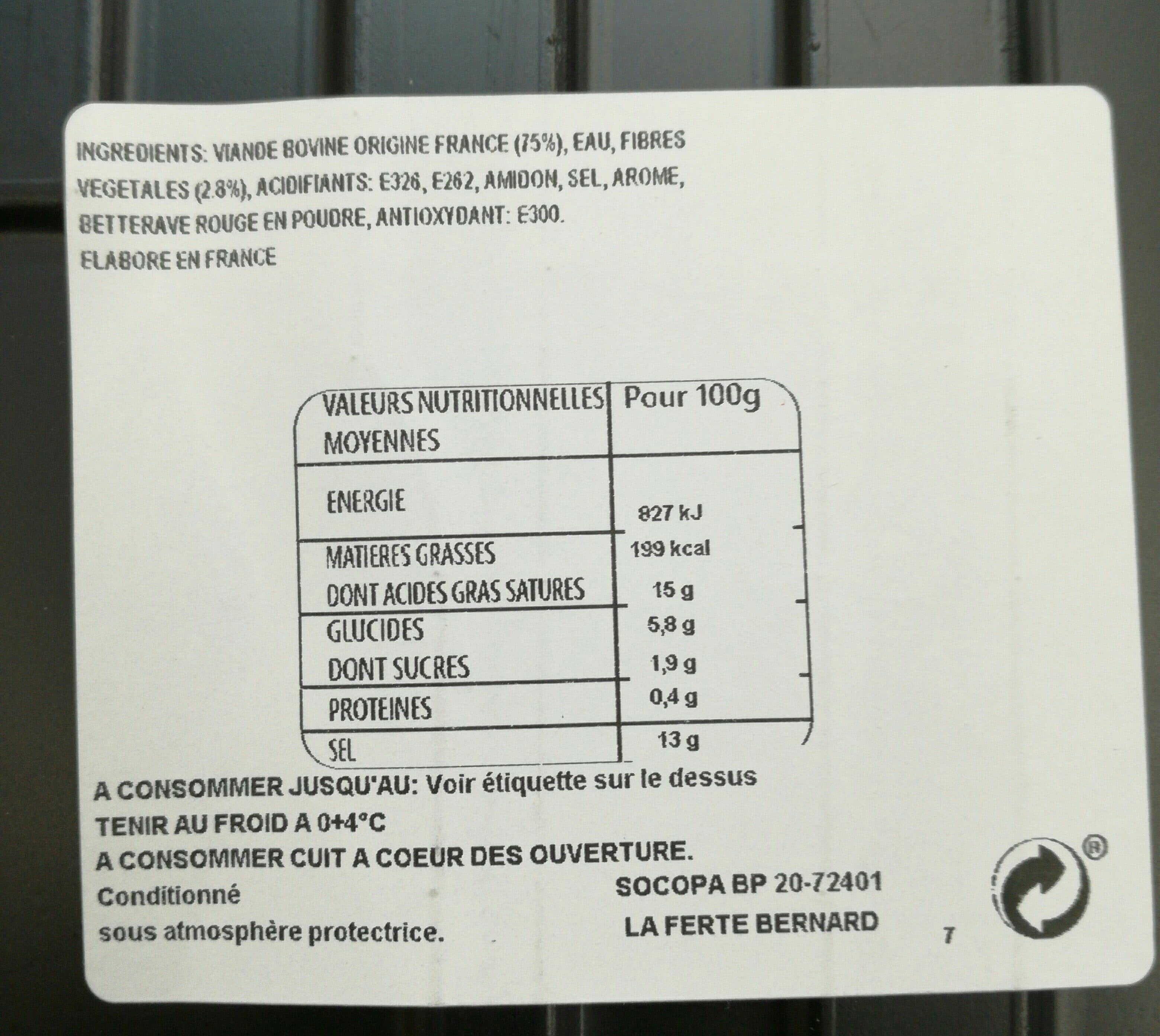 Socopa Viande hachée nature 15% MG Socopa packshot