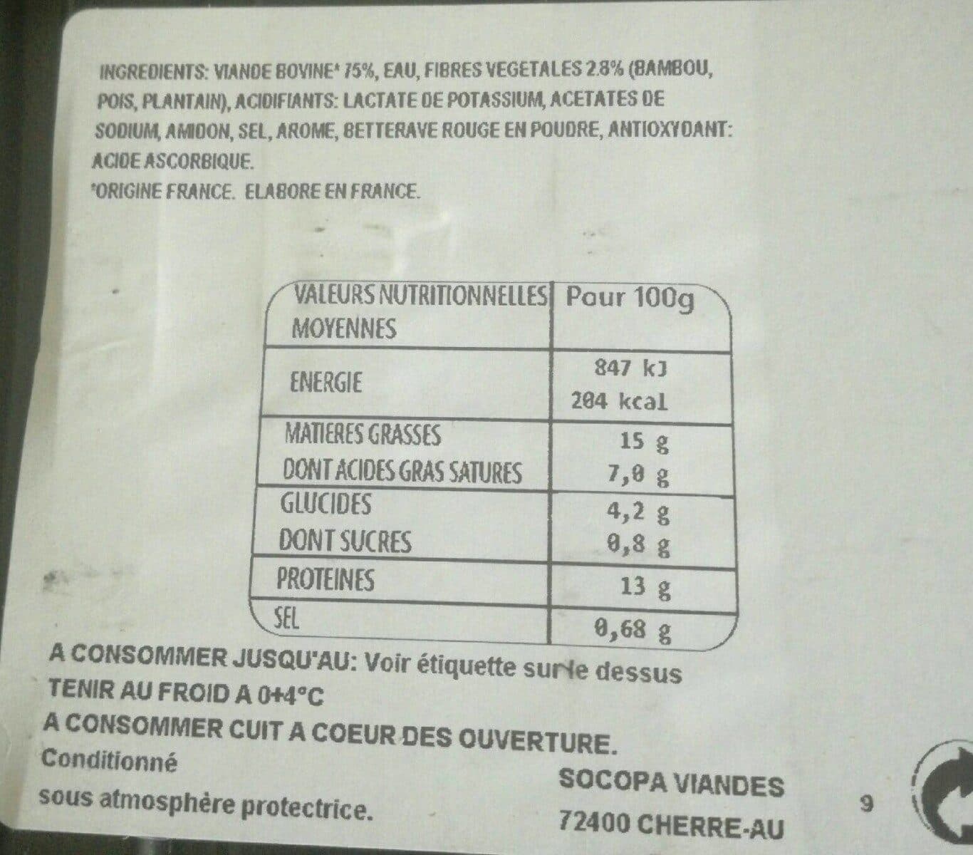 Socopa Viande hachée nature 15% MG Socopa packshot