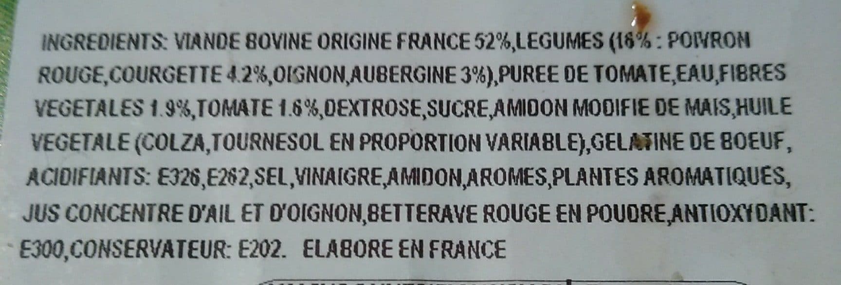 Socopa Haché du chef avec légumes cuisinés recette provençale packshot