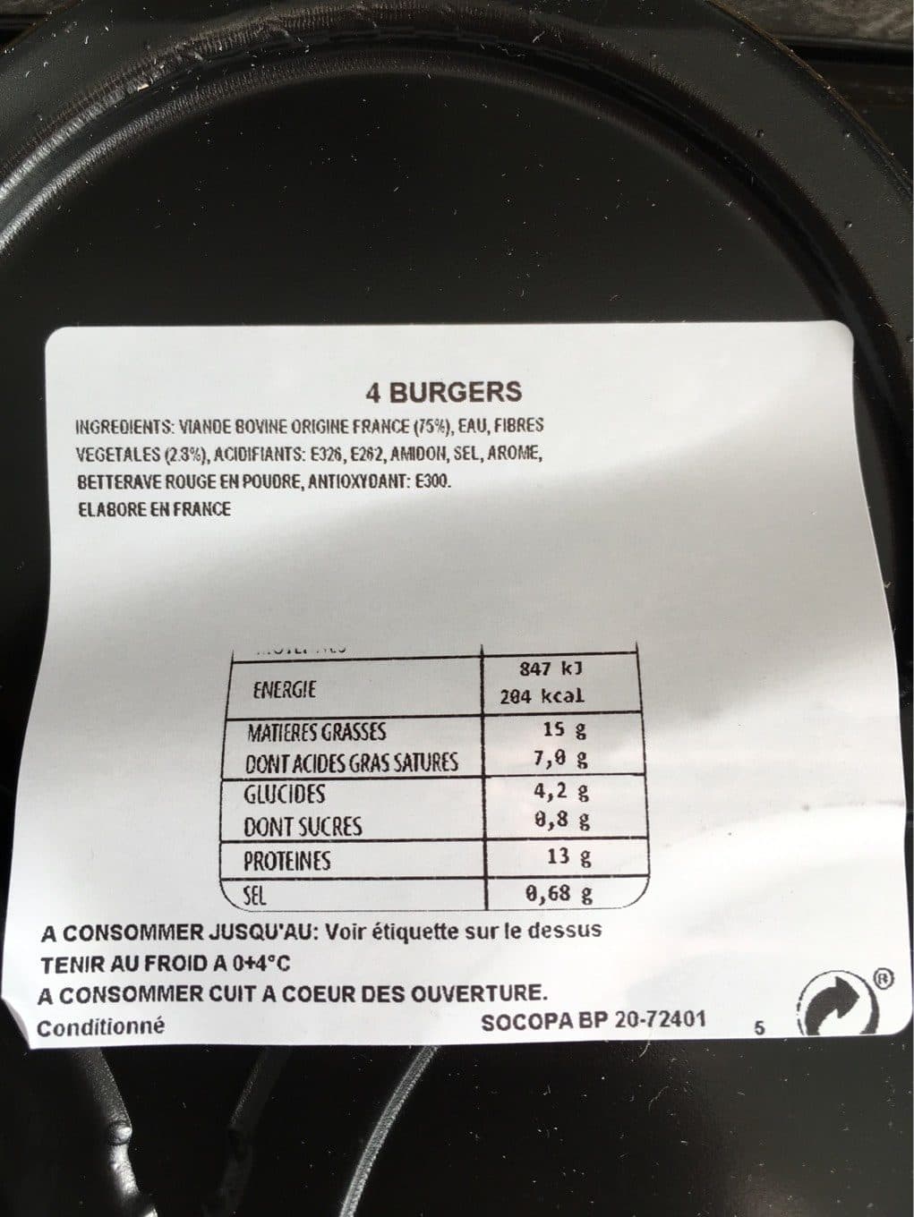 Socopa Burger du chef packshot