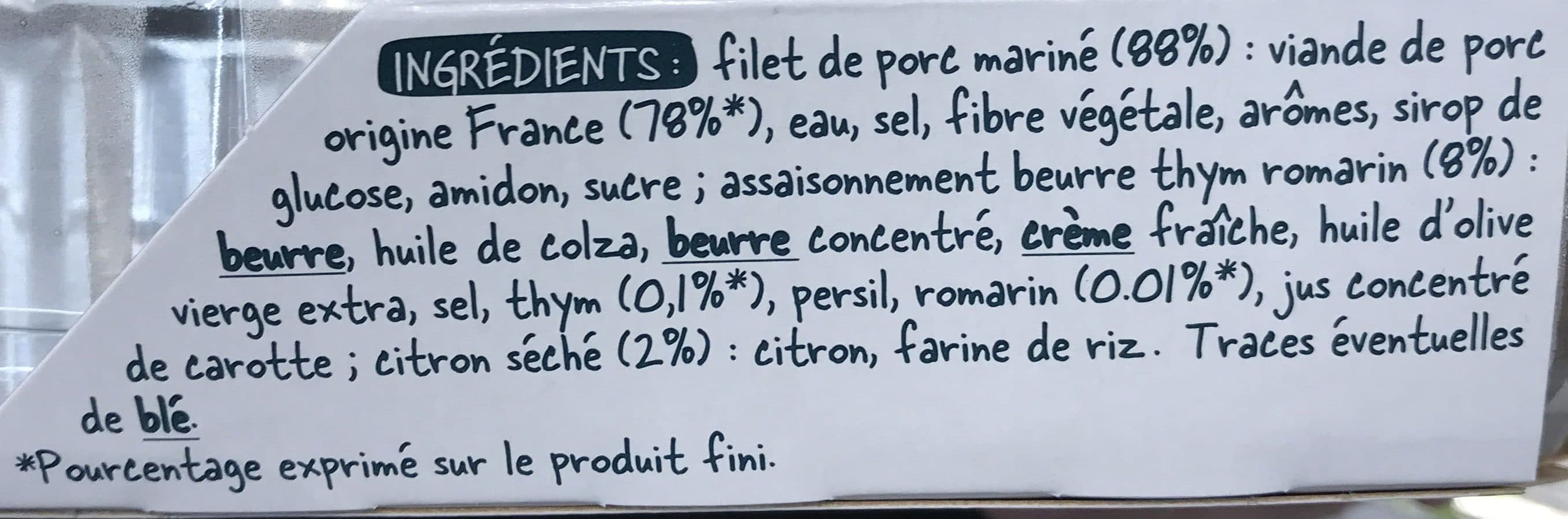 Socopa Filet de porc cuisiné Citron & Thym packshot