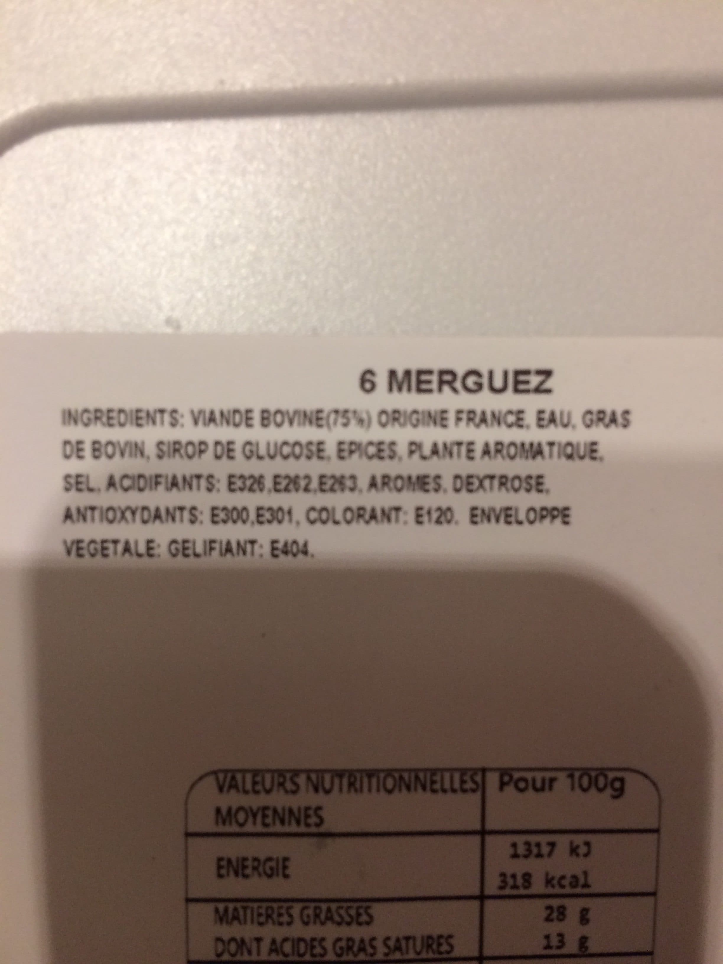 Petit Prix Carrefour 6 Merguez packshot