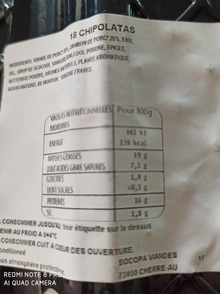 Socopa Chipolatas packshot