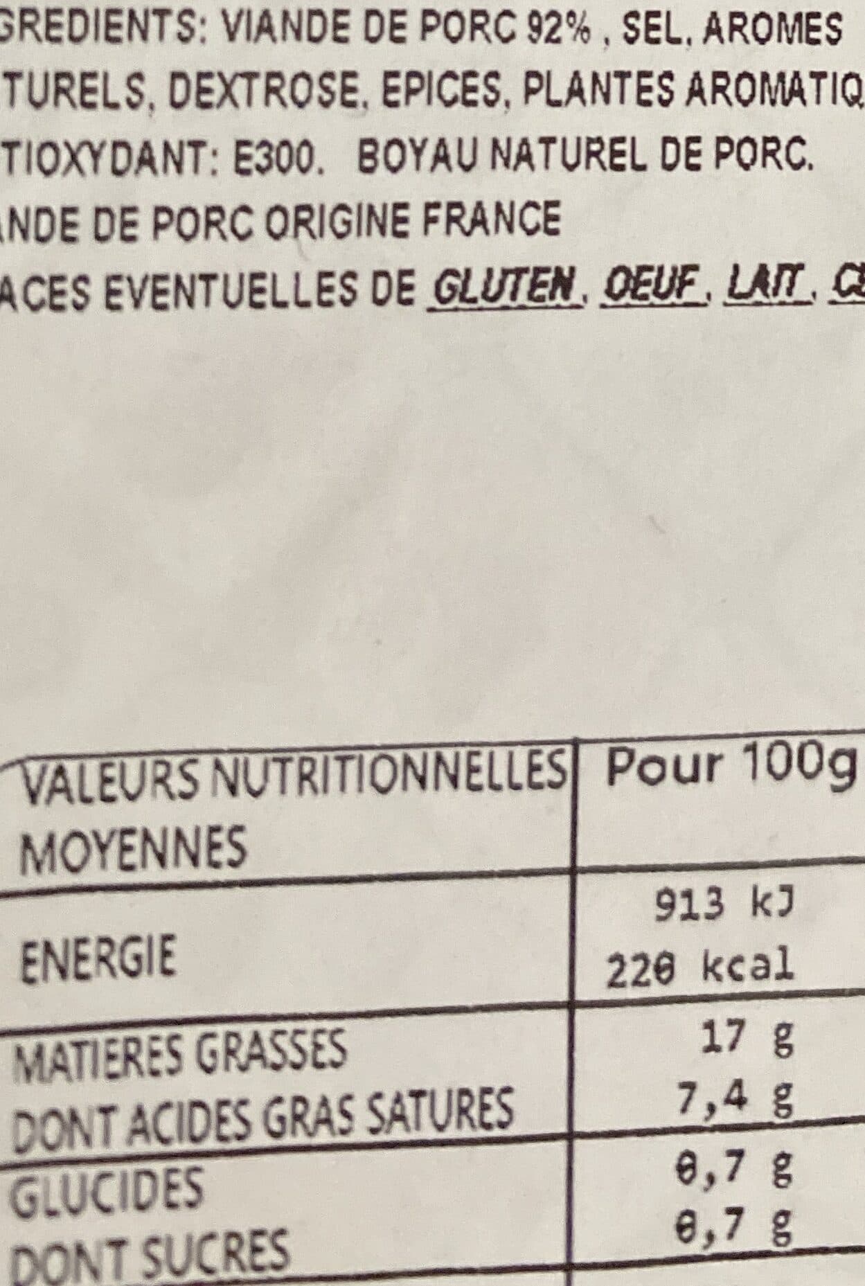 Le Porc Des Villages Saucisse de toulouse packshot