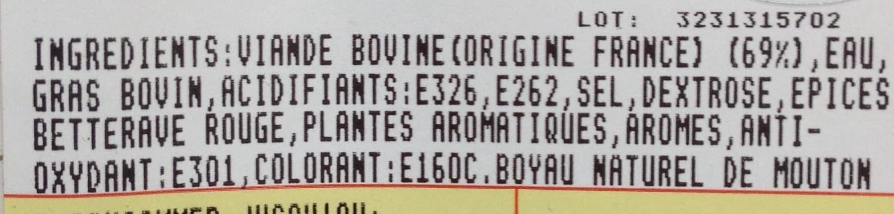 Dabia merguez bœuf packshot