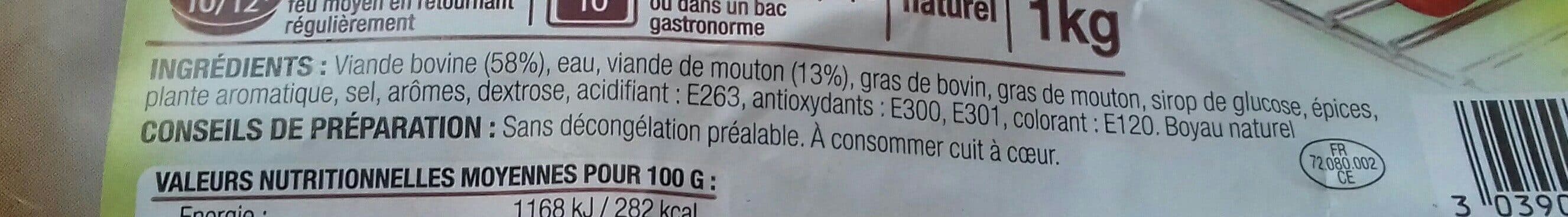 Socopa Merguez véritable bœuf - mouton packshot