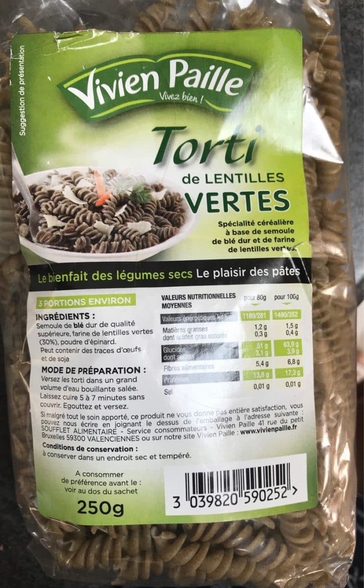 Vivien Paille Torti de lentilles vertes packshot
