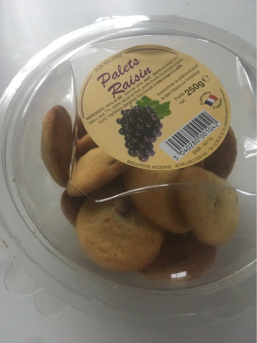 Biscuiterie Moderne Palets raisin packshot